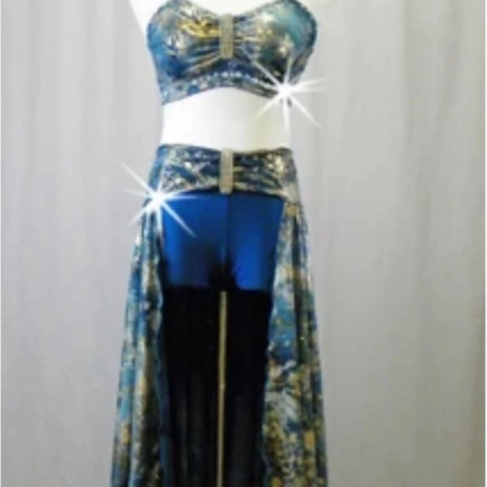 Crystal Couture custom 2 piece dance costume